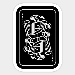 Virgo Zodiac horoscope line art playing card style Sticker